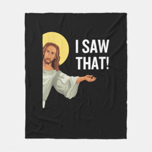 Cobertor De Velo Engraçado Jesus Meme Eu Vi Que Christian Cote Deus