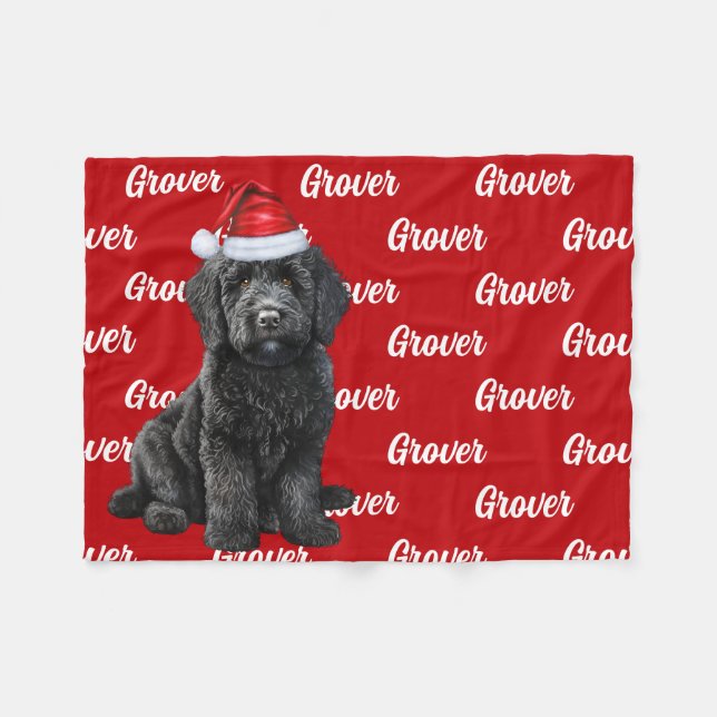 Cobertor De Velo Engraçado Labradoodle Dog Nome Patterado Natal (Frente (Horizontal))