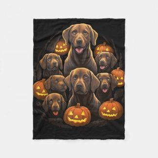 Cobertor De Velo Engraçado Labrador Retriever Chocolate Pumpkin Hal