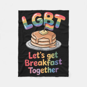 Cobertor De Velo Engraçado Lgbt Vamos Tomar Café da Manhã Juntos _1