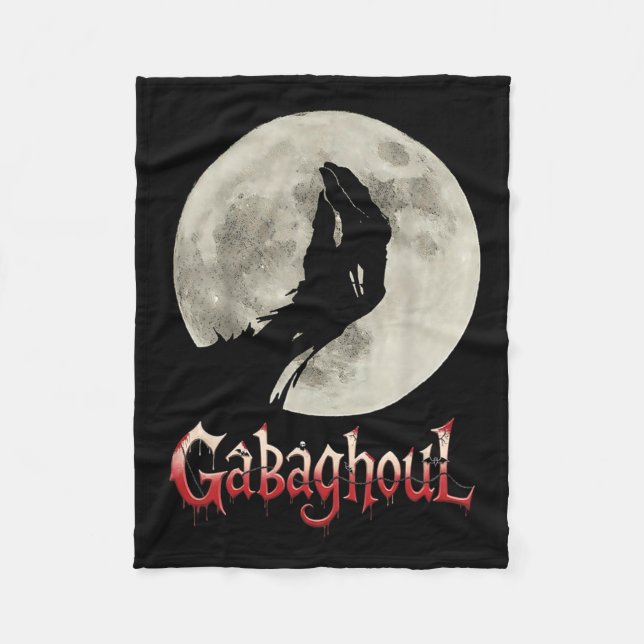 Cobertor De Velo Engraçado Mão Lua Gabagool Halloween (Frente)