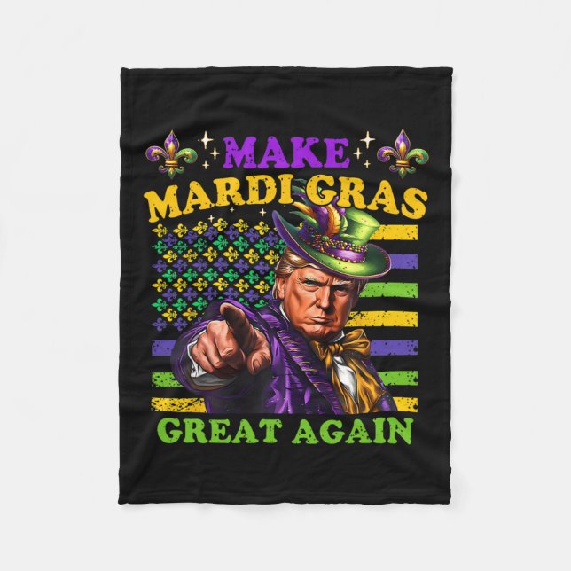 Cobertor De Velo Engraçado Mardi Gras Donald Trump Mardi Gras Ameri (Frente)
