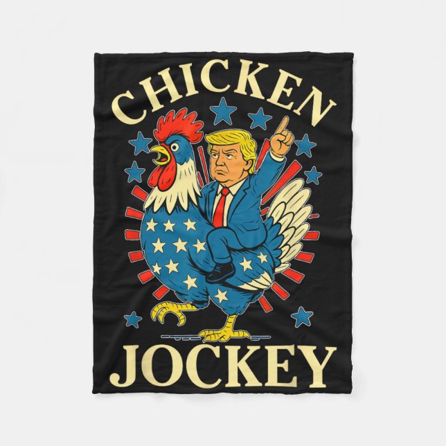 Cobertor De Velo Engraçado Meme Chicken Jockey (Frente)