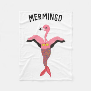 Cobertor De Velo Engraçado Mermingo Graphic: Flamingo-Mermaid