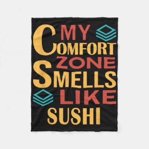 Cobertor De Velo Engraçado Minha Zona de Conforto Cheira a Sushi 