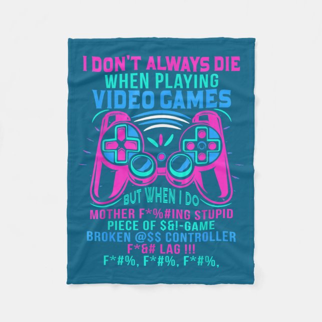 Cobertor De Velo Engraçado Não Morre Video Games Mas (Frente)
