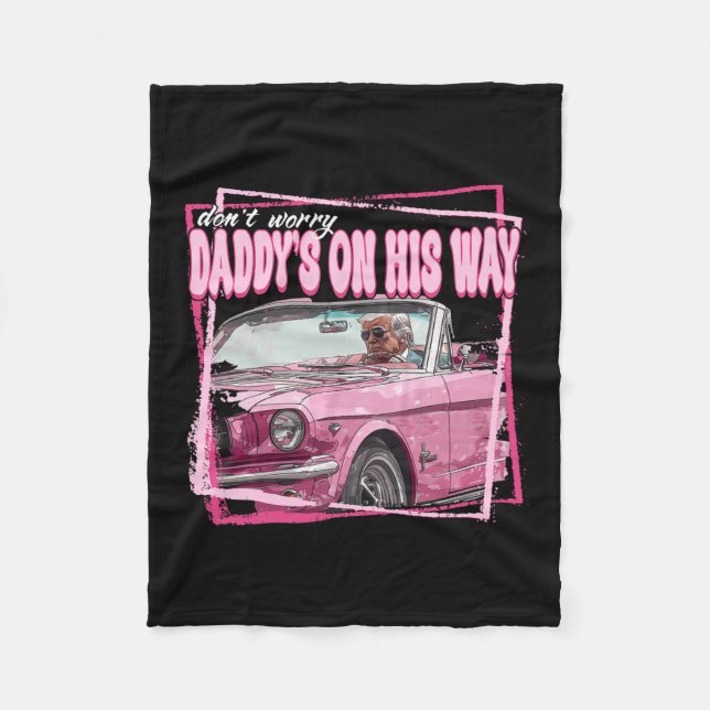 Cobertor De Velo Engraçado Pai Trump Pink 2024 Toma a América Ba (Frente)