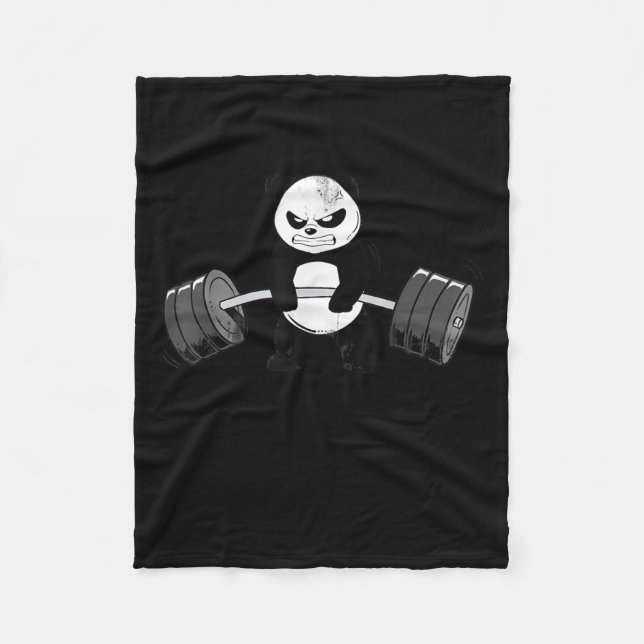 Cobertor De Velo Engraçado Panda Workout Kitten Gym Deadlifpower (Frente)