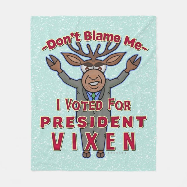 Cobertor De Velo Engraçado Presidente Vixen Reindeer Política (Frente)