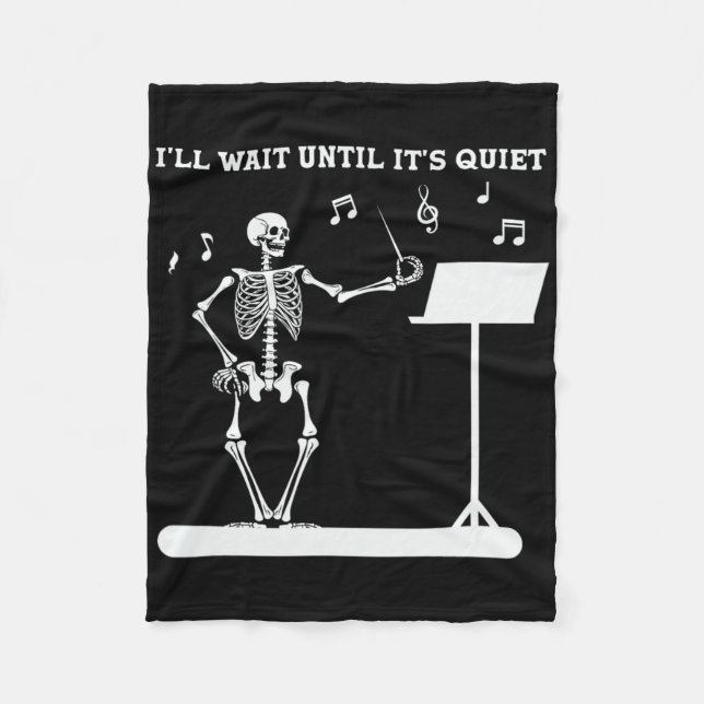 Cobertor De Velo Engraçado Professor de Música Skeleton. Esperarei  (Frente)