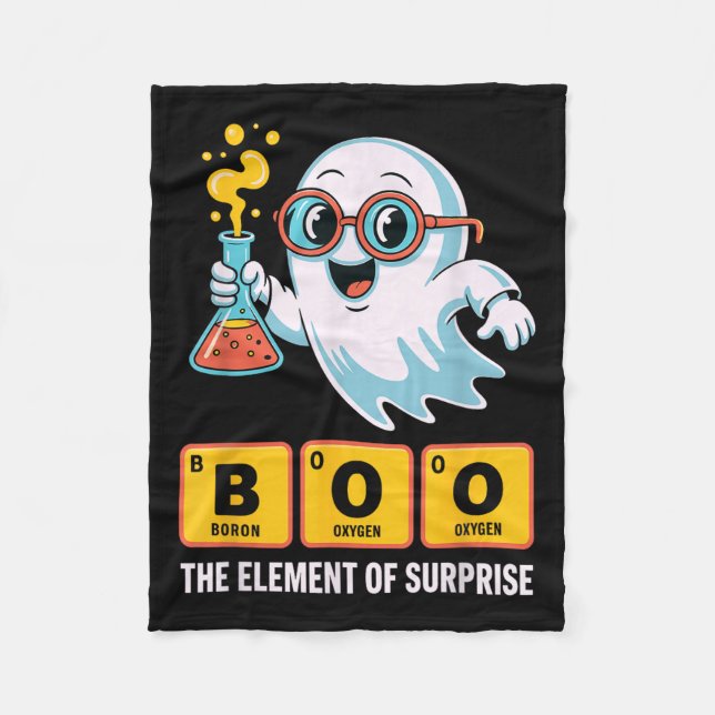 Cobertor De Velo Engraçado Química Fantasma Boo Elemento Da Surpres (Frente)