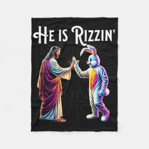 Cobertor De Velo Engraçado Rizz Ele É Rizzin Jesus Alto Cinco Pásco
