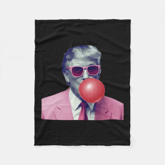 Cobertor De Velo Engraçado Rosa Donald Trump Bble Gum Yum Tee (Frente)
