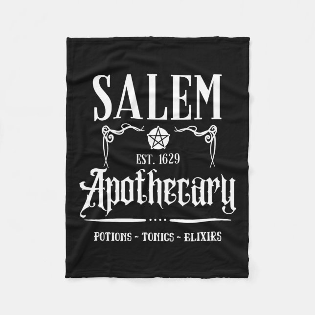 Cobertor De Velo Engraçado Salem Bruxas Machusets Apothecary Hallow (Frente)