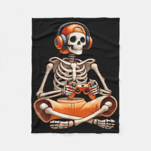 Cobertor De Velo Engraçado Skeleton Vídeo Jogo Halloween Jogador B
