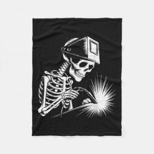 Cobertor De Velo Engraçado Skeleton Welding Amantes Loucos do Hallo