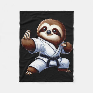 Cobertor De Velo Engraçado Sloth Karate Martial Arts Japonês Marcia