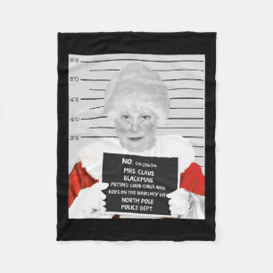 Cobertor De Velo Engraçado Sra. Claus Mugshot Presa No Cristo