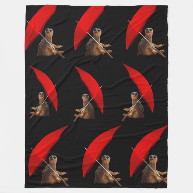 Cobertor De Velo Engraçado Sun Smart Meerkat Sob Umbrella, (Frente)