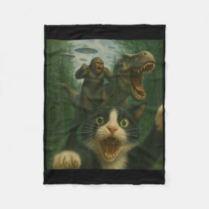 Cobertor De Velo Engraçado Surpreendido Gato Assustado Selfie T-rex