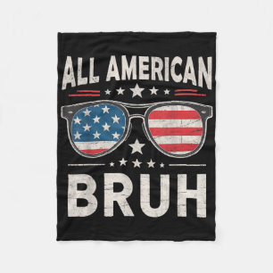 Cobertor De Velo Engraçado Todos Americanos Bruh 4 De Julho Patriót