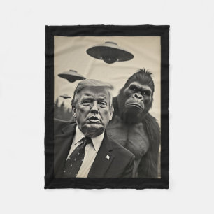 Cobertor De Velo Engraçado Trump Bigfoot Selfie Com Alienígena Estr
