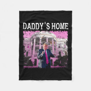 Cobertor De Velo Engraçado Trump Pink Daddys Home, Trump 2024 Take