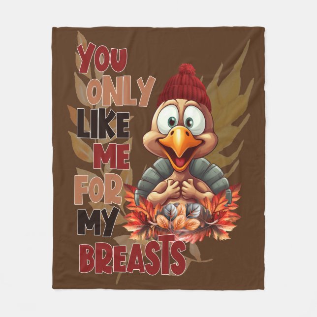 Cobertor De Velo Engraçado Turquia Breja Ação de Graças (Frente)
