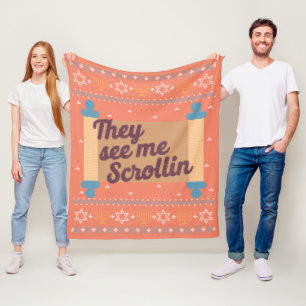 Cobertor De Velo Engraçado Ugly Hanukkah Me Vê Scrollin Tee