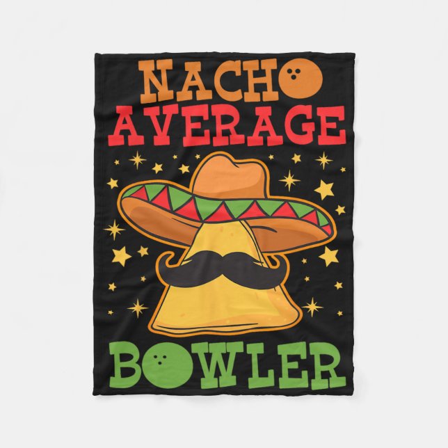 Cobertor De Velo Engraçado Único Nacho Médio Bowler Dez Pinos Bowle (Frente)