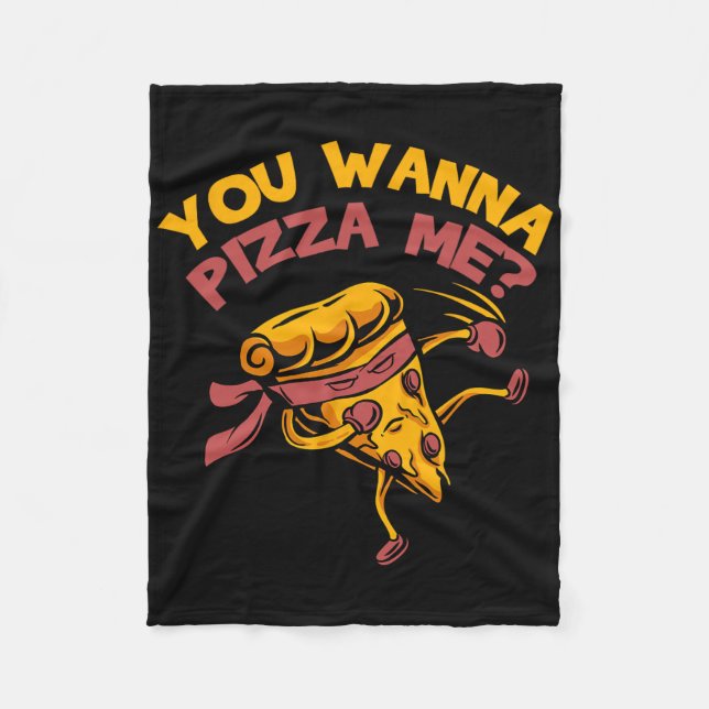 Cobertor De Velo Engraçado Você Quer Pizza Me Comidas (Frente)