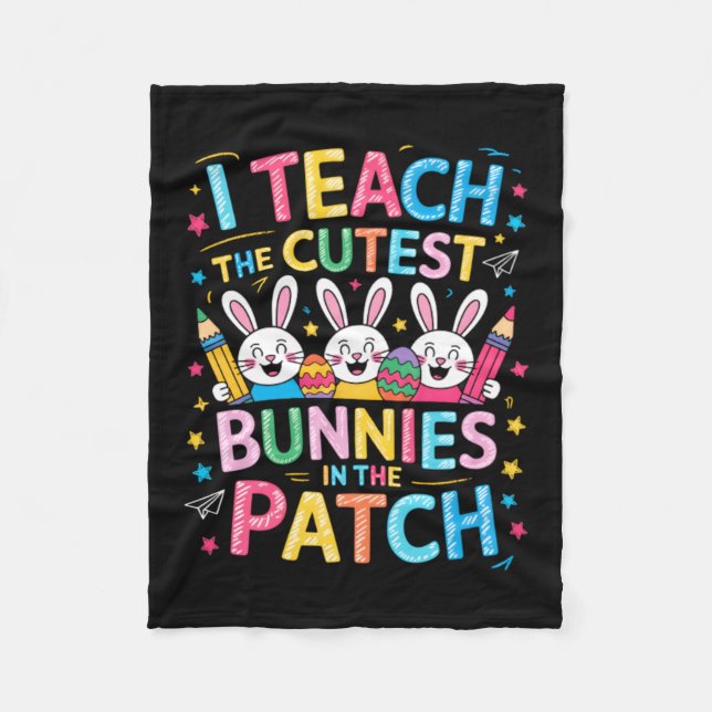 Cobertor De Velo Ensine os coelhinhos mais fofos do patch Easter (Frente)