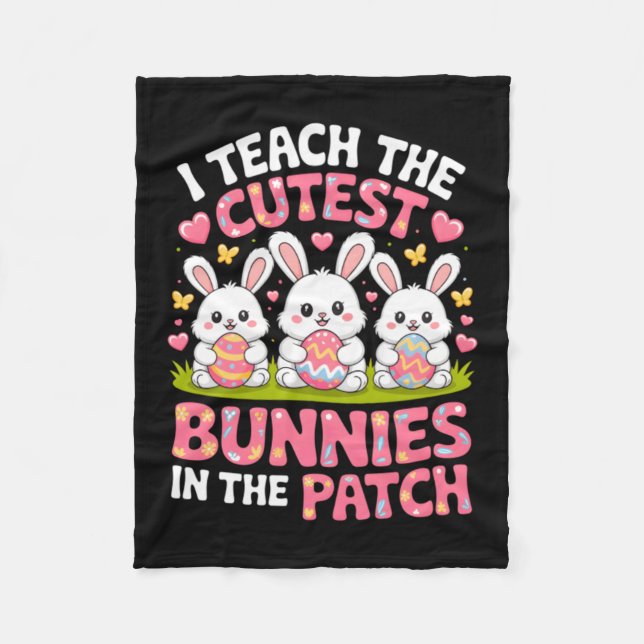 Cobertor De Velo Ensine os Coelhinhos Mais Fofos do Patch Easter (Frente)