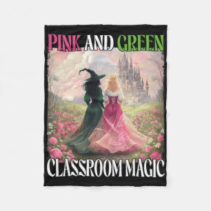 Cobertor De Velo Ensino de Bruxas Mágicas, Rosa E Verde,