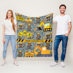 Cobertor De Velo Entusiasta de Construção Amarelo Urso