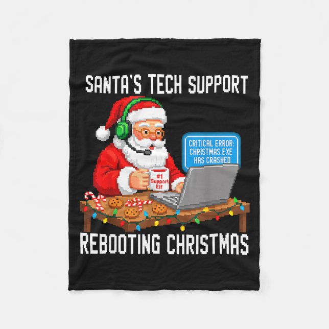 Cobertor De Velo Epic Rebooting Support Tech Santa's (Frente)
