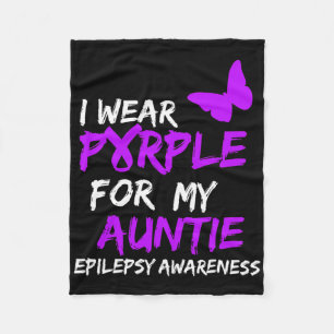 Cobertor De Velo Epilepsia Eu Uso Roxo Para a Fita da Minha Tia