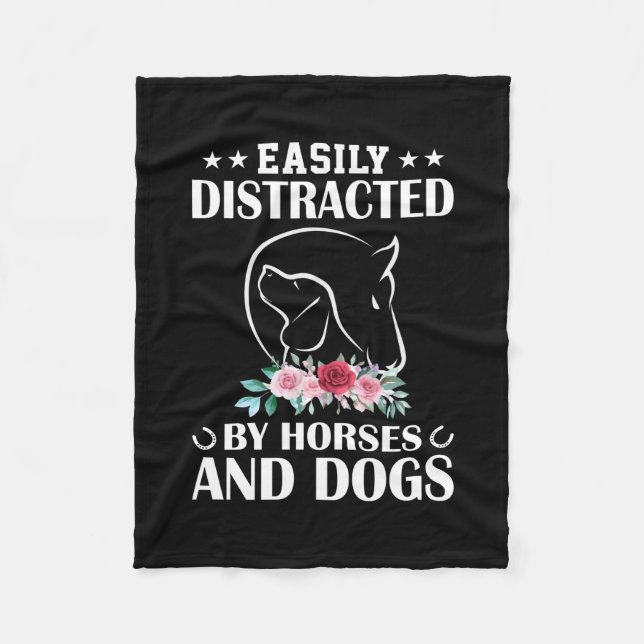 Cobertor De Velo Equestrian Gift | Easily Distracted By Horses (Frente)
