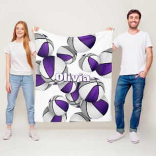 Cobertor De Velo equipe de basquete de cinza roxa colorido decoraçã