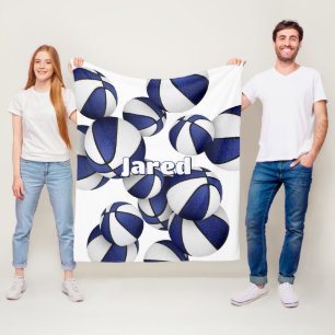 Cobertor De Velo equipe de basquetebol azul cores crianças decoraçã