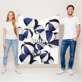 Cobertor De Velo equipe de basquetebol azul-preto cores decor despo