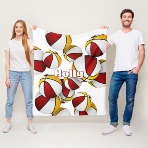 Cobertor De Velo equipe de basquetebol de ouro vermelho cores decor