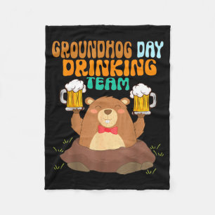 Cobertor De Velo Equipe de Bebidas do Dia da Marmota Engraçado 