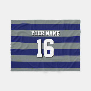 Cobertor De Velo Equipe de carvão azul marinho Jersey Preppy Strip
