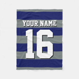 Cobertor De Velo Equipe de carvão azul marinho Jersey Preppy Stripe