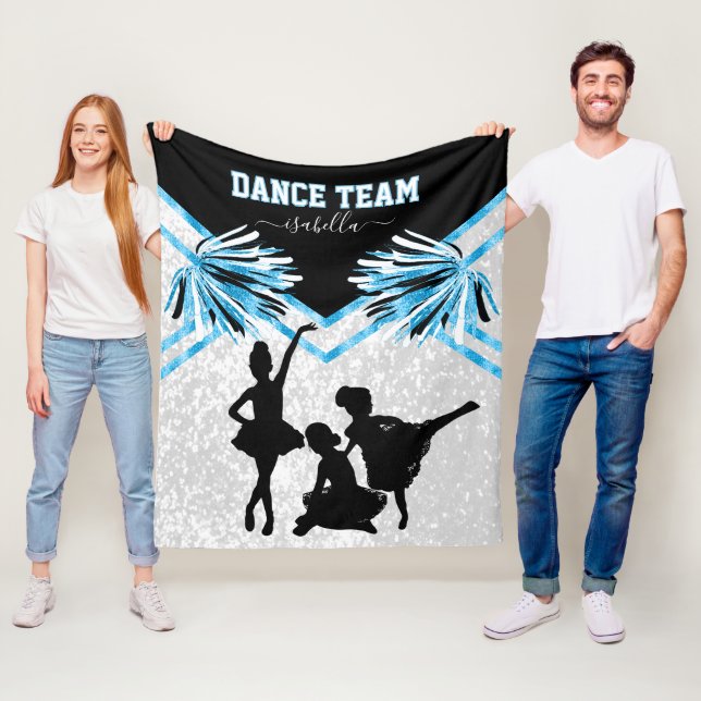 Cobertor De Velo Equipe de Dança de Meninas Preto, Branco e Azul Be (In Situ)