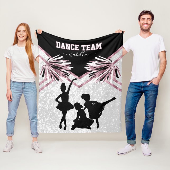Cobertor De Velo Equipe de Dança de Meninas Preto, Branco e Rosa Pi (In Situ)