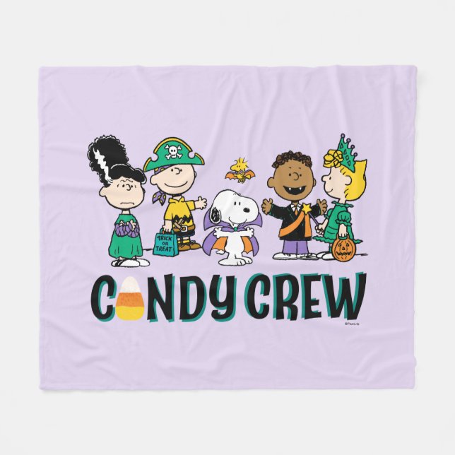 Cobertor De Velo Equipe de Doces Peanuts Gangue de Halloween (Frente (Horizontal))