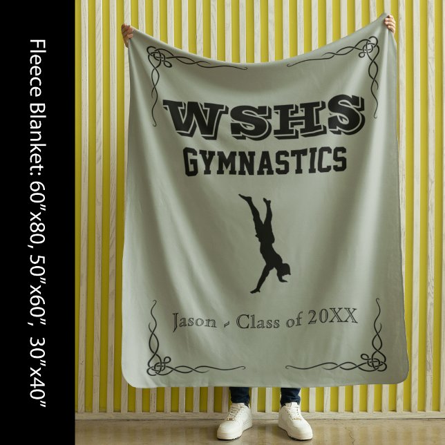 Cobertor De Velo Equipe de Gym Lança Grande Texto Preto em Aberto p (Gym Team Fleece Large Blanket Black Text for Guys)