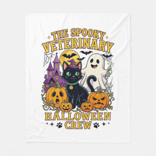 Cobertor De Velo Equipe de Halloween Veterinária Assustadora Gato P